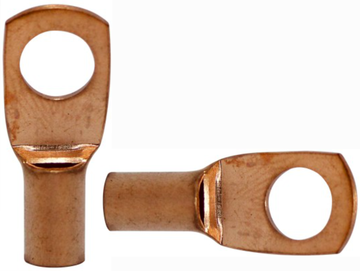 4 Pack Pipemen's Installation Solution 8 Gauge Copper Ring Tongue Terminal 1/4" IS-PTRC-8-8