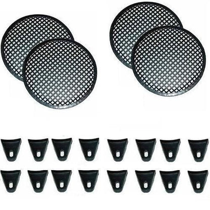 FOUR 18" INCH WAFFLE SPEAKER SUB WOOFER GRILLS W/ CLIPS & SCREWS DJ CAR GR-18