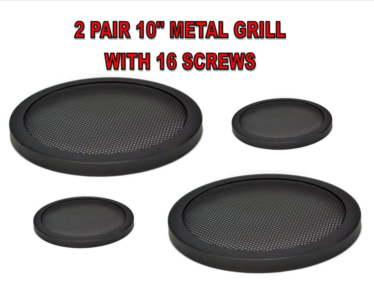 (4) 10 " SPEAKER GRILL CAR SPEAKER WOOFER STEEL MESH GRILL GT-10