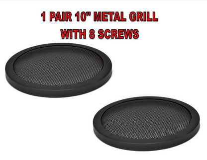 1 Pair 10" INCH CAR SPEAKER WOOFER STEEL MESH GRILLS WITH SPEED CLIPS AND SCREWS PROTECT YOUR SPEAKERS