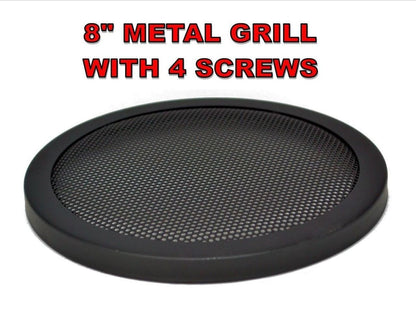 8" INCH CAR SPEAKER WOOFER STEEL MESH GRILL WITH SPEED CLIPS AND SCREWS