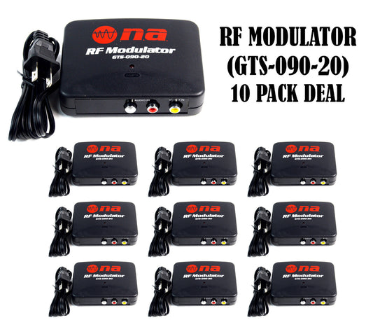 RF Modulator Converter TV Switch Audio Video AV Input to TV RF (10 pack)