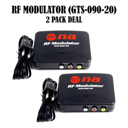 RF Modulator Universal AV Audio Video Signal Input Output Converter TV 2 Pack