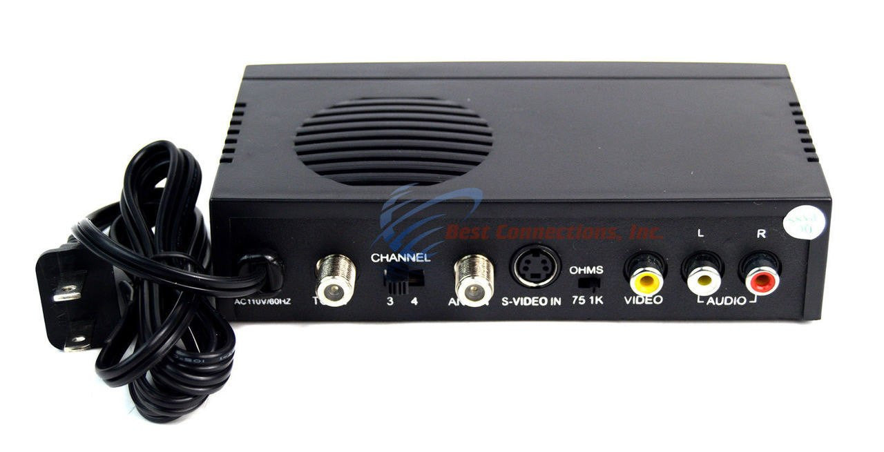 4 pack RF Modulator Universal AV RCA Output to F Type Coaxial Signal Converter