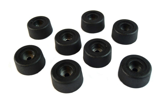 (8) Round Cabinet Black Rubber Instrument Case Speaker Box Feet 1.5" X .75"