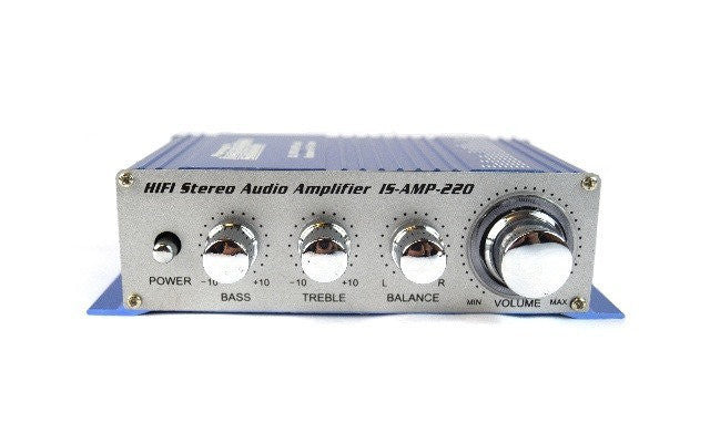 2 Channel Stereo PA Mini Amplifier 4 to 16 Ohm 20 Watt 3.5 Aux Input USB