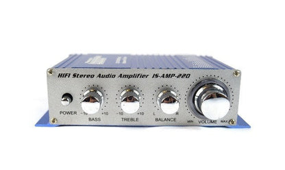 2 Channel Stereo PA Mini Amplifier 4 to 16 Ohm 20 Watt 3.5 Aux Input USB