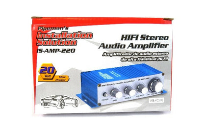 2 Channel Stereo PA Mini Amplifier 4 to 16 Ohm 20 Watt 3.5 Aux Input USB