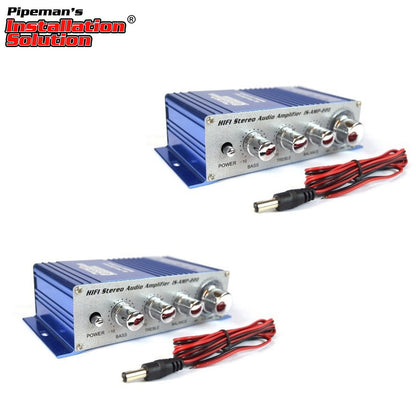 2-Pack 2 Channel Stereo PA Mini Amplifier 4 to 16 Ohm 20 Watt 3.5 Aux Input USB