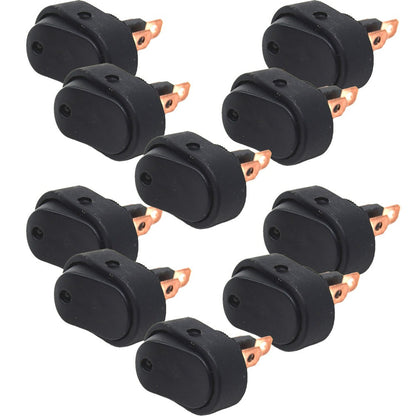 Illuminated Oval Rocker Switch 12 Volt On/Off Blue LED 10 Pcs.