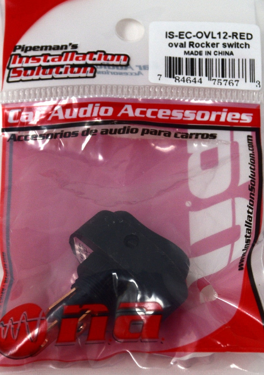 Illuminated Oval Rocker Switch 12 Volt On/Off Red LED 3 Pcs.