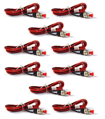 10 pcs Auto Marine Mini Push Button SPST Momentary N/O Switch Red 2 Pins