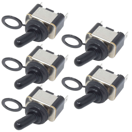 5-Pc Heavy Duty Toggle Switch 20A SPST 2-Pin ON/OFF Waterproof RZR Golf Cart Car