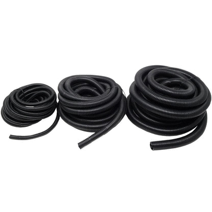 BEST CONNECTIONS (1/4" X 20 ft) (1/2" X 20 ft) (3/4" X 20 ft) Assorted Split Wire Loom Flex-Guard Convoluted Tubing – Protective Split Cable Sleeves/Conduit – Black