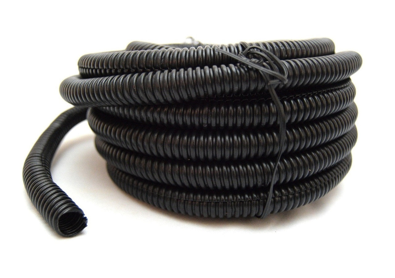 20 FT 1/4" INCH Split Loom Tubing Wire Conduit Hose Cover Auto Home Marine Black