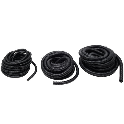 20 Ft Split Loom 1/4" 3/8" 5/8" Black Wire Harness Wrap Cover Sleeve Conduit