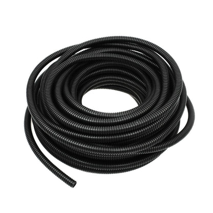 Black 200' Feet 3/8" Split Loom Tubing Wire Conduit Hose Cover Auto Home Marine