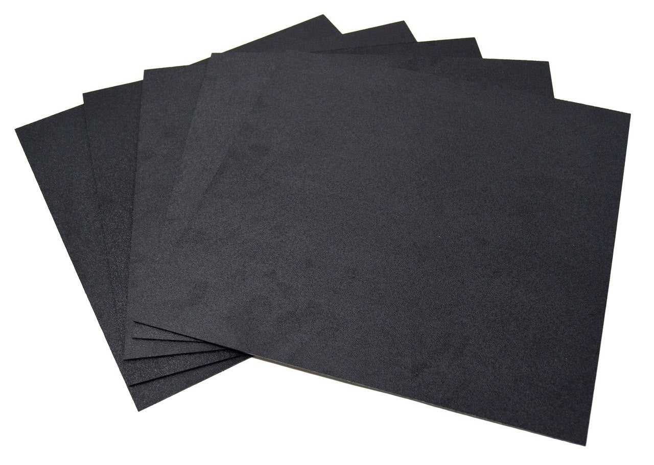 5 Pcs Black ABS Flexible Plastic Sheet 12" x 12" x 1/16" Smooth Back Install Bay