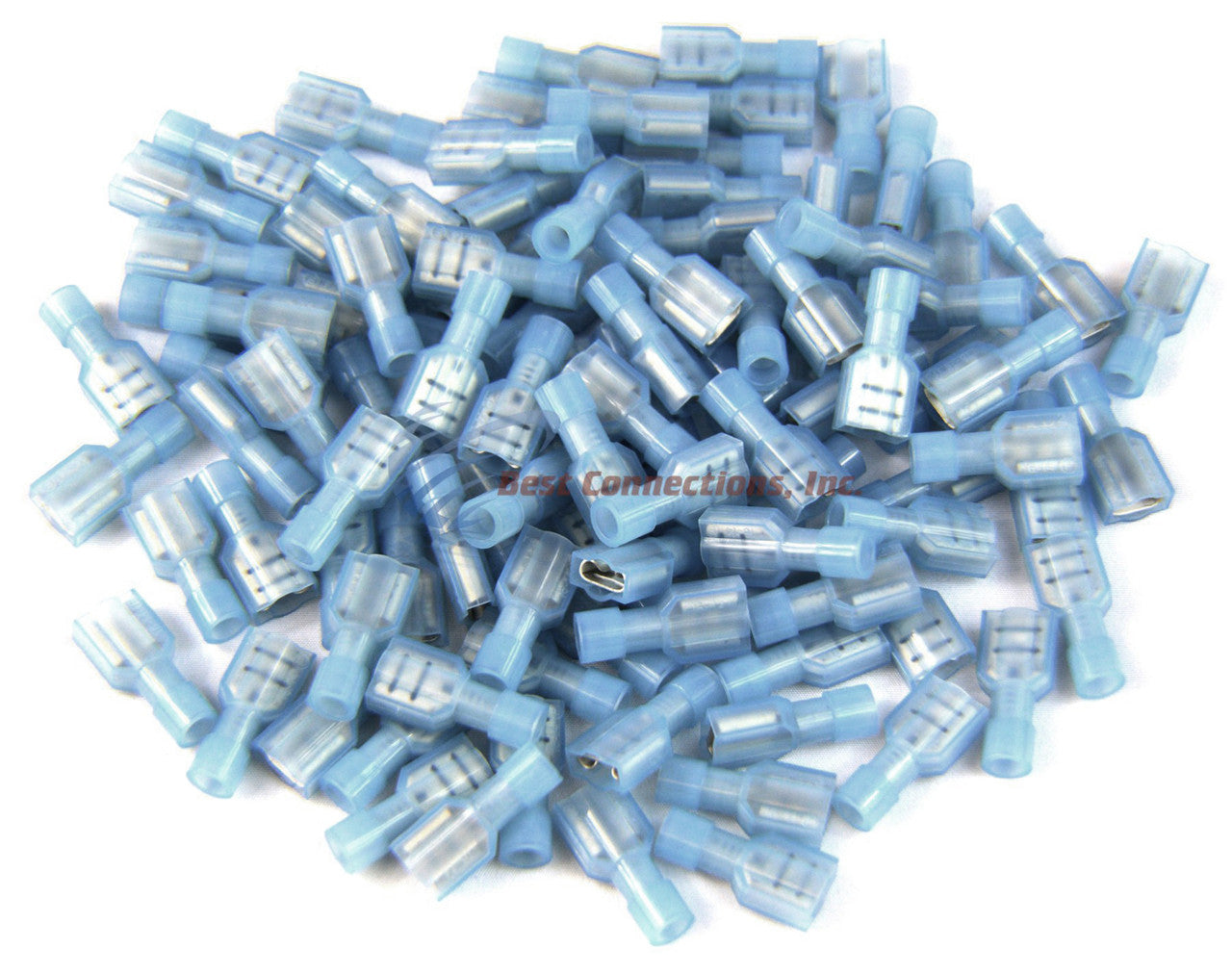 100 PK Blue Female Disconnect Nylon 16-14 Gauge 1/4" Audio Video Install Bay