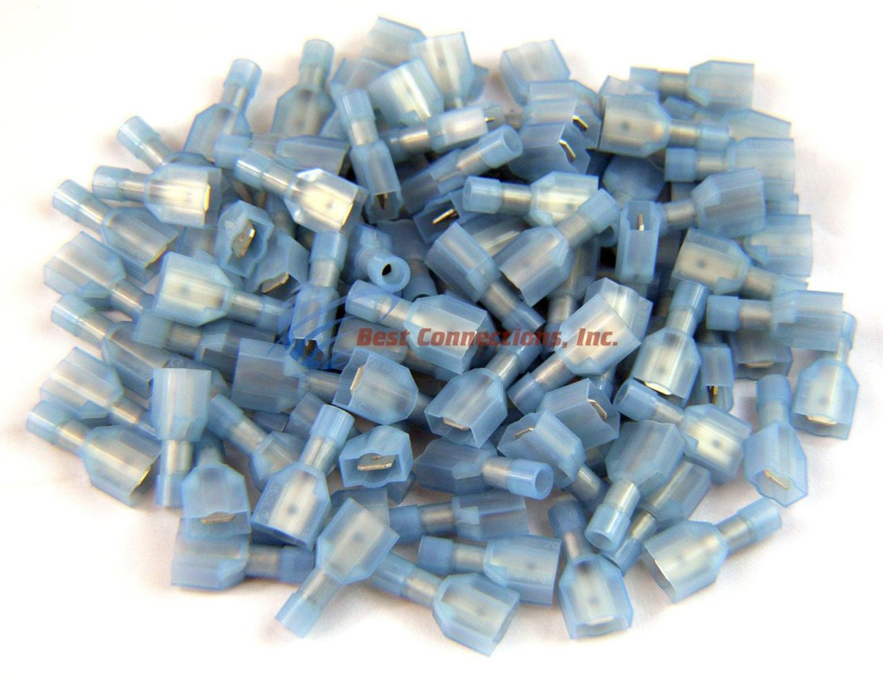 100 PK Blue Male Disconnect Nylon 16-14 gauge AWG 1/4" Audio Video Install Bay