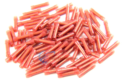 100 PK 22 - 18 Gauge Red Nylon Butt Connectors Crimping Terminals Install Bay