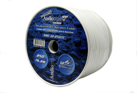 250 ft 12 Gauge Marine Grade Speaker Cable Wire Tin Plated OFC White