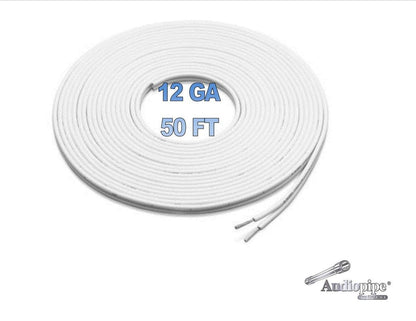 50 FT 12 GAUGE WHITE MARINE SPEAKER WIRE STRANDED TIN COPPER PLATED