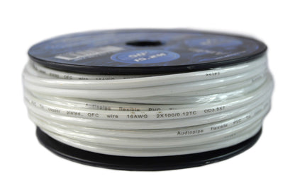 50 FT 16 GAUGE WHITE MARINE SPEAKER WIRE STRANDED TIN COPPER PLATED