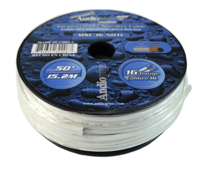 50 FT 16 GAUGE WHITE MARINE SPEAKER WIRE STRANDED TIN COPPER PLATED