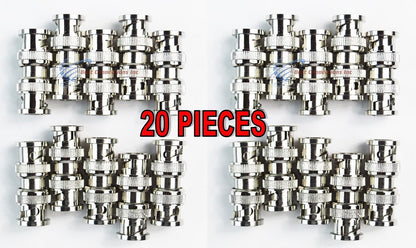 20 pcs BNC Double Male Adapter Connector Splitter Adapter Coupler NF-75