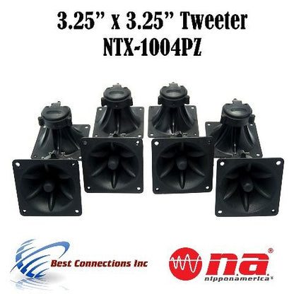 4 Pair of 3.25" x 3.25" Piezo Tweeter Element DJ Speaker Car Audio Square Single Super Horn NTX-1004PZ