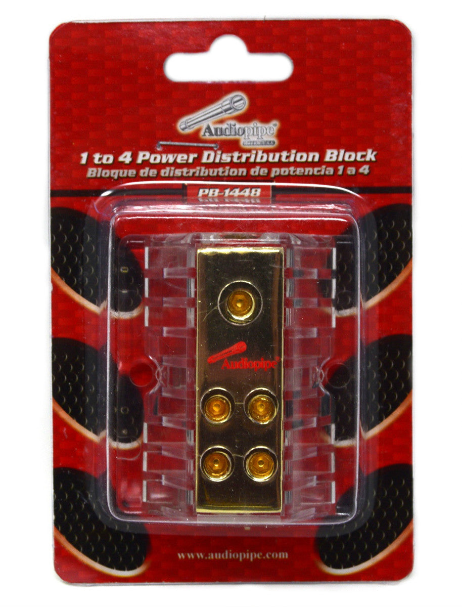 Audiopipe PB-1448 1 to 4 Power Distribution Block 4 Gauge Input, 8 GA Outputs