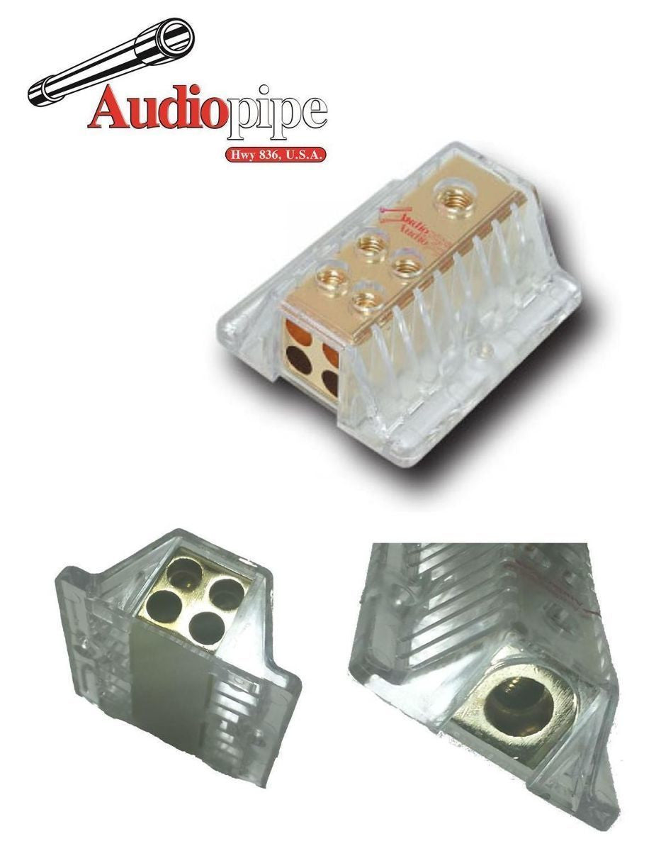 Audiopipe PB-1448 1 to 4 Power Distribution Block 4 Gauge Input, 8 GA Outputs