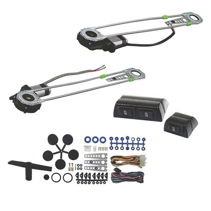 Universal 2 Door Electric Car Truck Power Window Conversion Kit Roll Up Switches