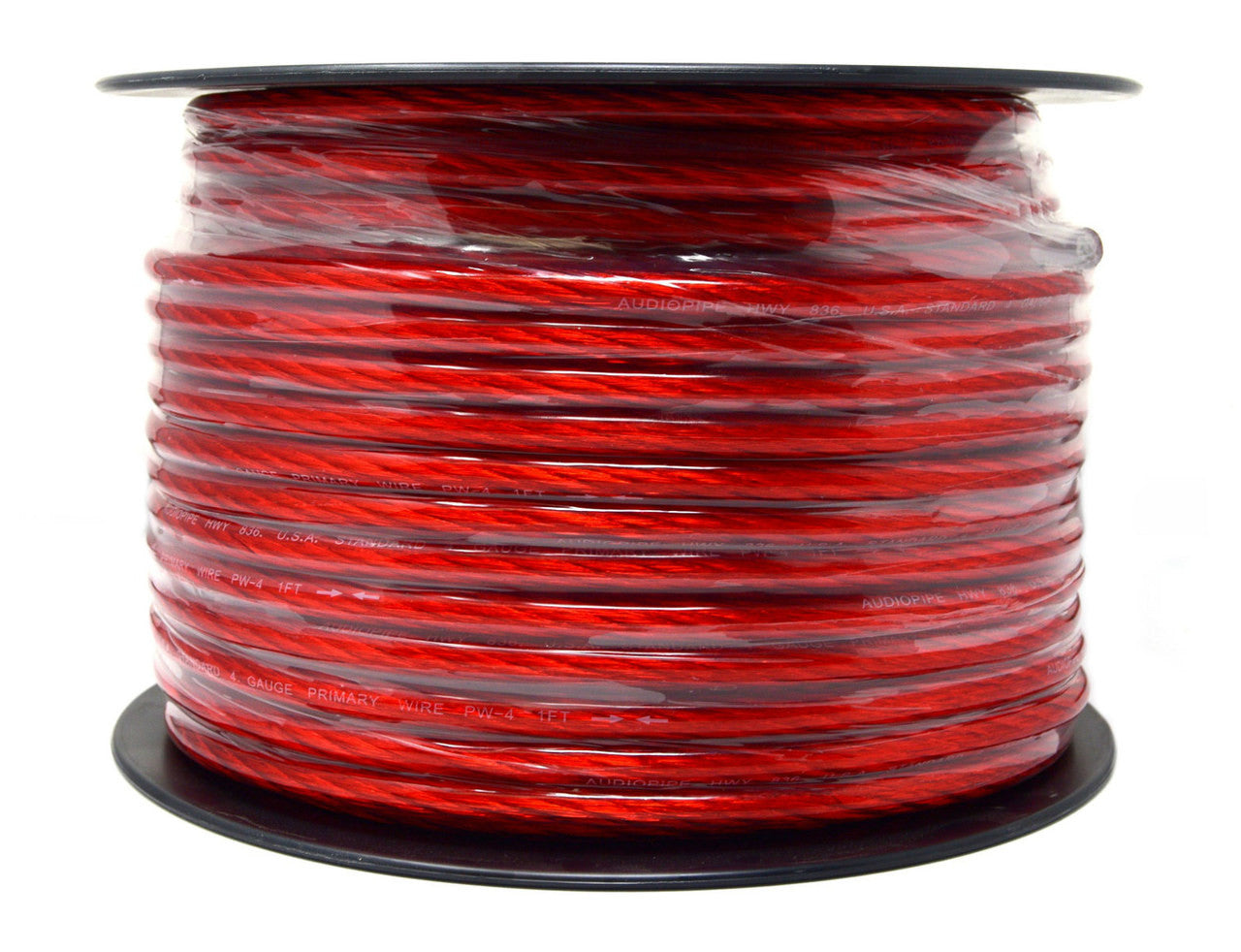 4 GA RED POWER WIRE PRIMARY GROUND 250FT COPPER MIX CABLE CAR AUDIO AMPLIFIER