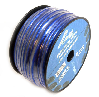 8 GA BLUE POWER WIRE PRIMARY GROUND 250FT COPPER MIX CABLE CAR AUDIO AMPLIFIER