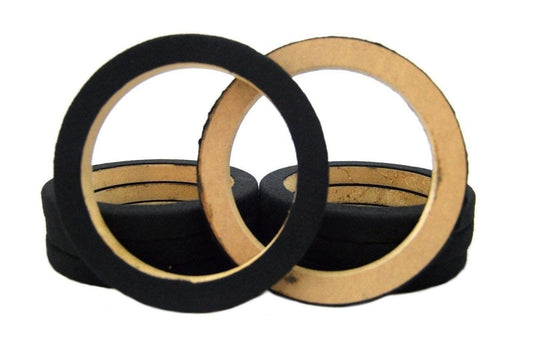 8 Pieces 6.5 Inch MDF Wood Speaker Spacer Rings with Black Carpet 4 Pair