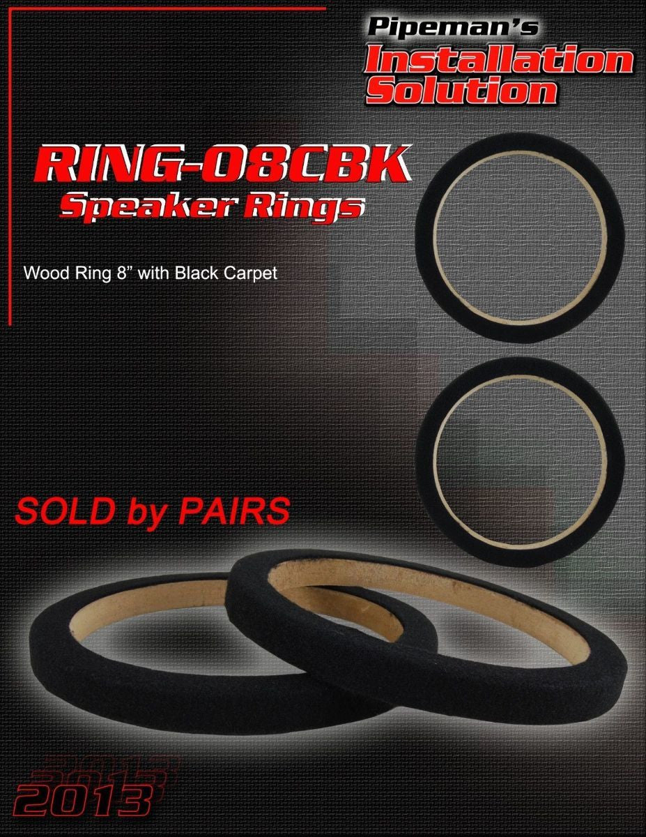 1 Pair 8" MDF Speaker Ring Black 2 Pieces SPEAKER MOUNTING SPACER RINGS CAR