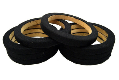 4 Pair 8" MDF Wood Speaker Mounting Spacer Rings Black Carpet Car Audio