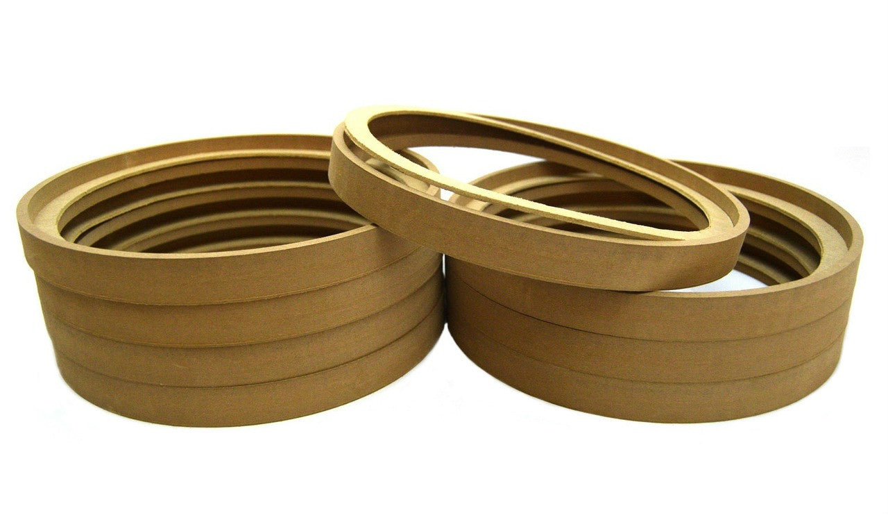 4 Pair 12" MDF Wood Speaker Subwoofer Mounting Spacer Rings Recessed with Bezel