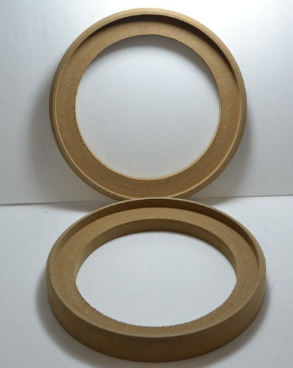 1 PAIR OF 6.5"  MDF SPEAKER MOUNTING SPACER RECESSED FIBERGLASSING RINGS