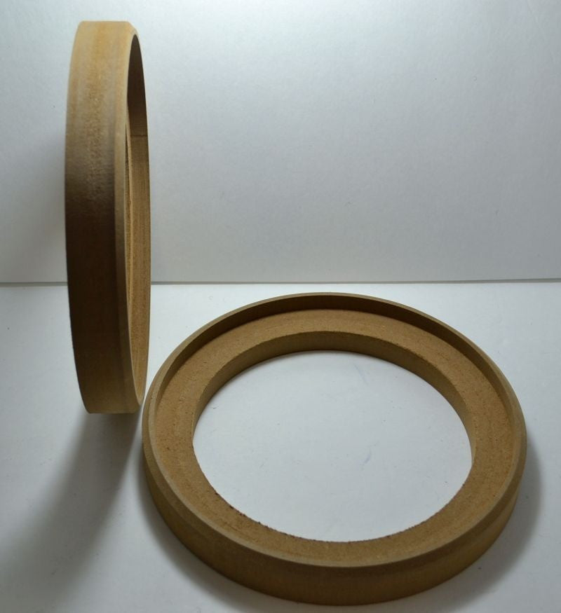 1 PAIR OF 6.5"  MDF SPEAKER MOUNTING SPACER RECESSED FIBERGLASSING RINGS