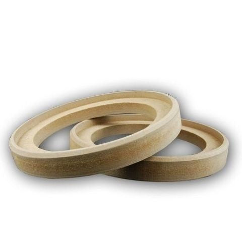 1 PAIR OF 6.5"  MDF SPEAKER MOUNTING SPACER RECESSED FIBERGLASSING RINGS