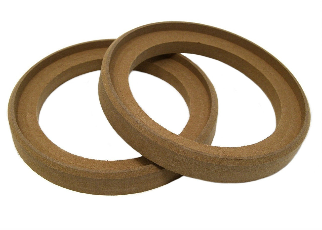 1 PAIR OF 6.5"  MDF SPEAKER MOUNTING SPACER RECESSED FIBERGLASSING RINGS