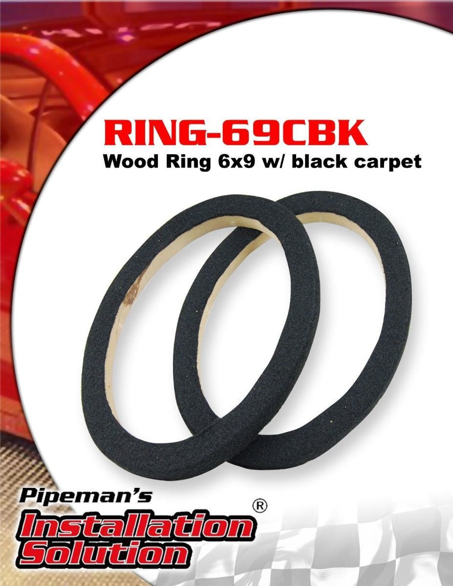 1 Pair 6 x 9" MDF Speaker Ring Black SPEAKER MOUNTING SPACER RINGS CAR AUDIO