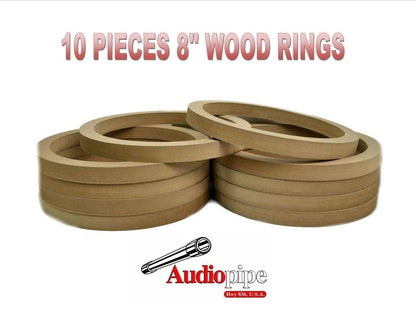 8" INCH SPEAKER MOUNTING SPACER RINGS FOR FIBERGLASS MDF RING-8R (10 RINGS)