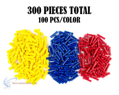 300 PCS Red Blue Yellow Vinyl Butt Connector 22-10 Gauge 12V Electrical Install