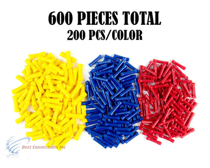 600 PCS Red Blue Yellow Vinyl Butt Connector 22-10 Gauge 12V Electrical Install