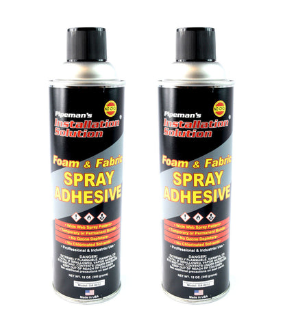 2 Pack Pipeman's Aerosal Adhesive Spray Glue Fabric Carpet Speaker Cabinet 12oz