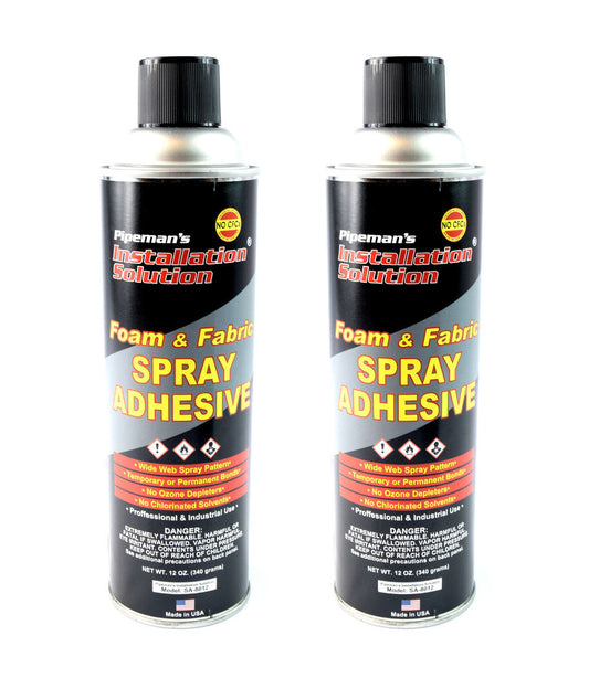 2 Pack Pipeman's Aerosal Adhesive Spray Glue Fabric Carpet Speaker Cabinet 12oz